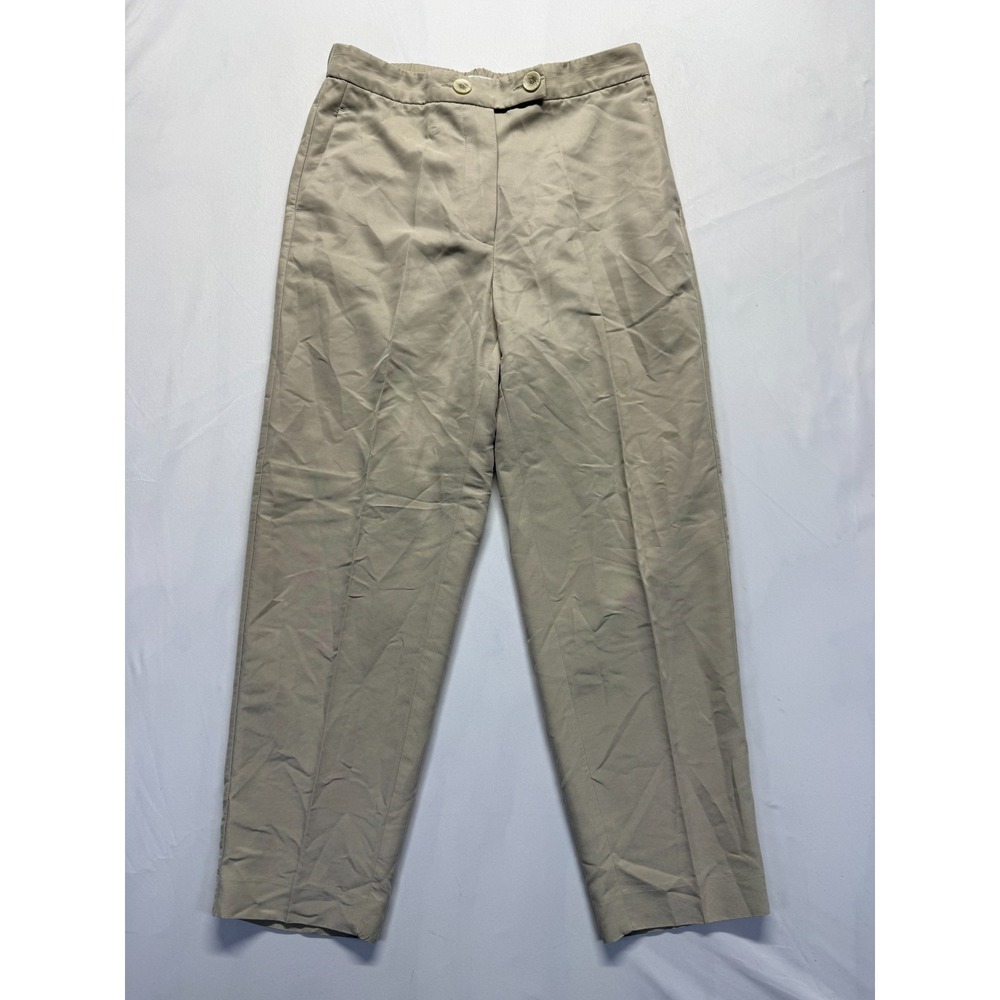 MNG Mango Suit Dress Pants Womens 6 Beige Office Business High Rise Straight Leg